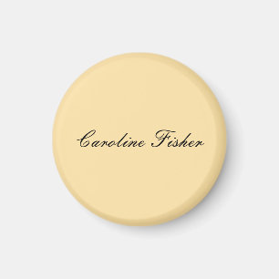 Classical Handwriting Plain Simple Beige Magnet