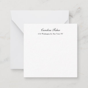 Classical Handwriting Plain Simple White Card