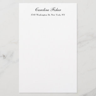 Classical Handwriting Plain Simple White Stationery