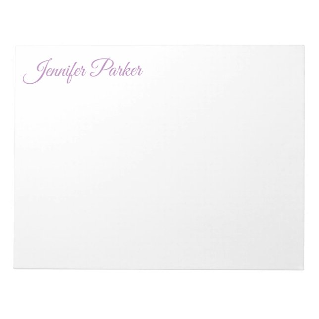 Classical Handwriting Your Name Feminine Stylish Notepad (Front)