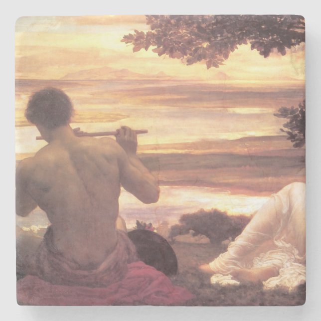 Classical Idyll (by Frederic Leighton) Stone Coaster (Front)