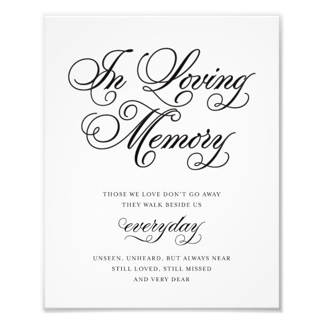 Classical | In Loving Memory Sign (Front)