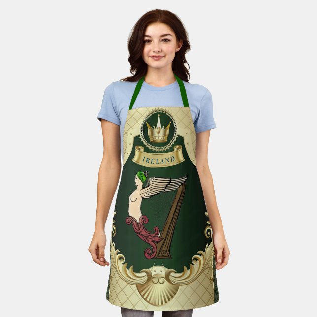 Classical Irish Celtic Harp Service Apron (Worn)