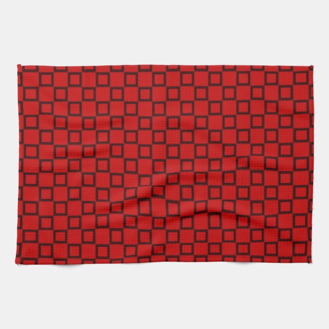 Classical Kitchen towel with red Abstract Design (Horizontal)