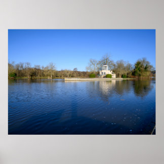 Classical Lakeside Temple with Cupola Poster