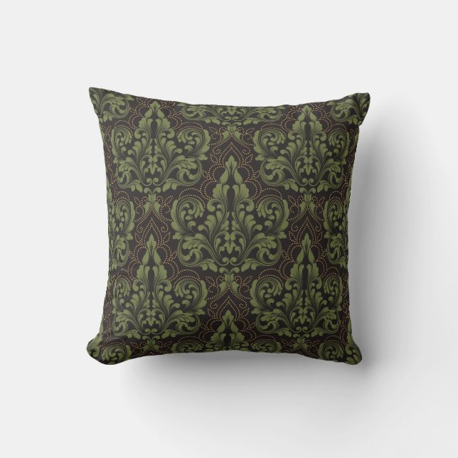 Classical luxury old fashioned damask ornament cushion (Front)