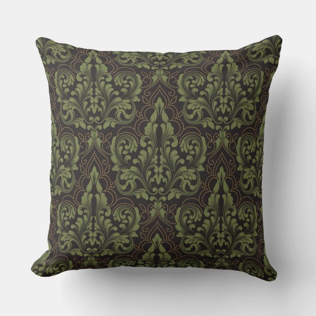 Classical luxury old fashioned damask ornament cushion (Front)