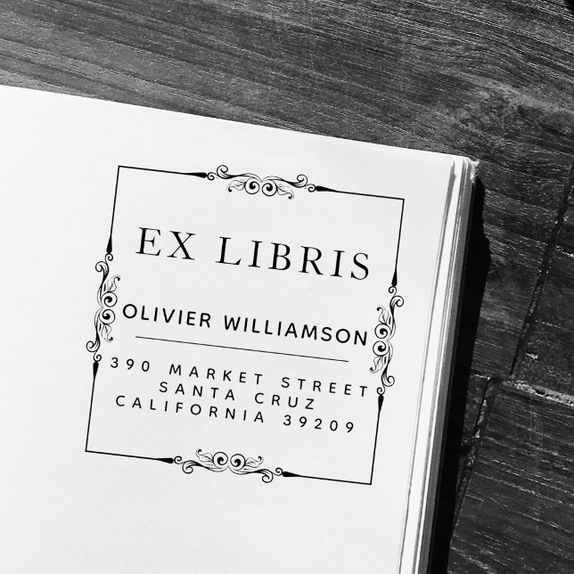 Classical Masculine Frame Ex Libris Bookplate Self-inking Stamp (Creator Uploaded)