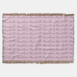 Classical Minimalist Name Handwriting Throw Blanket
