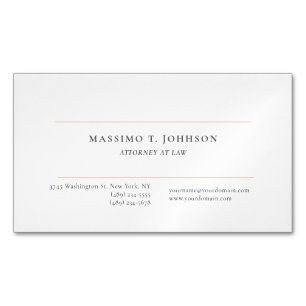 Classical Minimalist Plain Attorney at Law Lawyer Magnetic Business Card