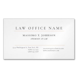 Classical Minimalist Plain Attorney at Law Lawyer Magnetic Business Card