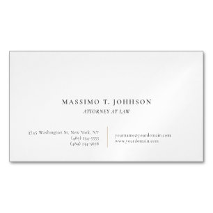Classical Minimalist Plain Attorney at Law Lawyer Magnetic Business Card