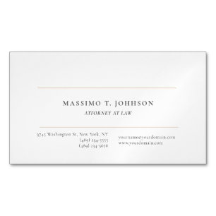 Classical Minimalist Plain Attorney at Law Lawyer Magnetic Business Card