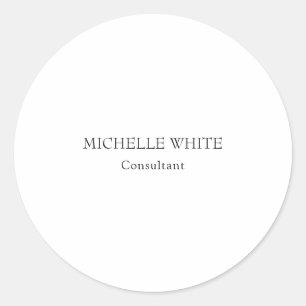 Classical Minimalist Professional Add Name Classic Round Sticker