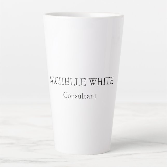 Classical Minimalist Professional Add Name Latte Mug (Front)