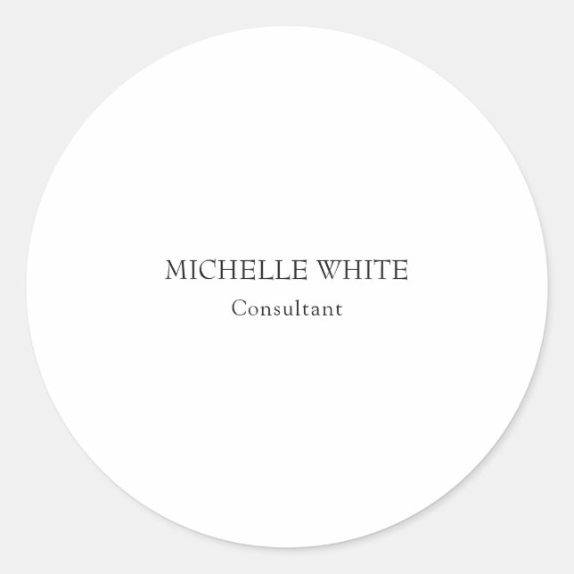Classical Minimalist Professional Classic Round Sticker (Front)
