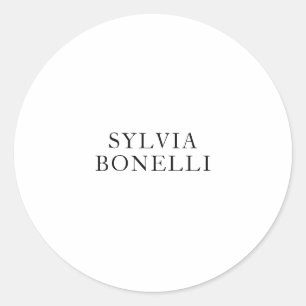 Classical Minimalist Professional Plain Add Name Classic Round Sticker