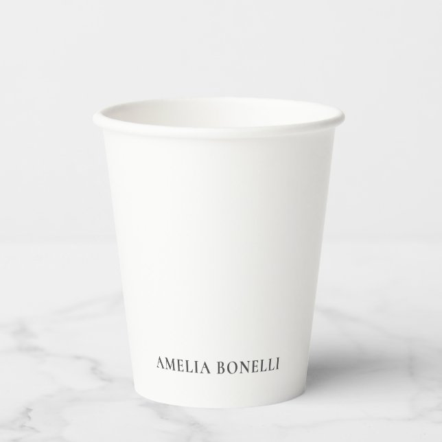 Classical Minimalist Professional Plain Paper Cups (Front)