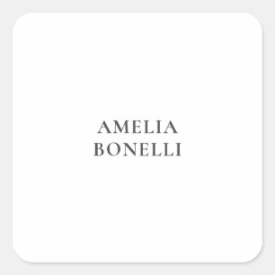 Classical Minimalist Professional Plain Square Sticker