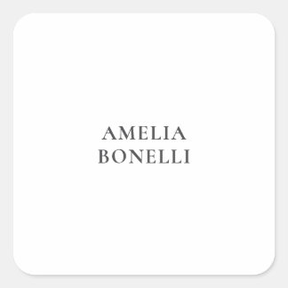 Classical Minimalist Professional Plain Square Sticker