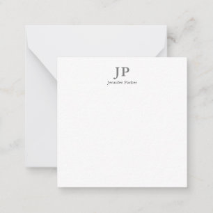Classical Monogram Professional Grey White Chic Card