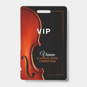 Classical Music Competition Event VIP Access Badge ID Badge