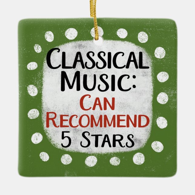 Classical Music Review 5 Stars Ornament (Front)