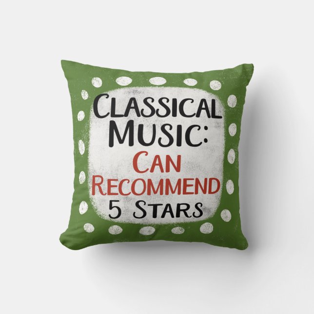 Classical Music Review 5 Stars Throw Pillow (Front)
