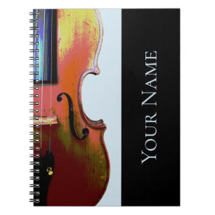 Classical Music Violin Blue Personalised Notebook