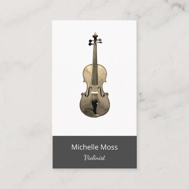 Classical Music Violinist Violin Performer Business Card (Front)