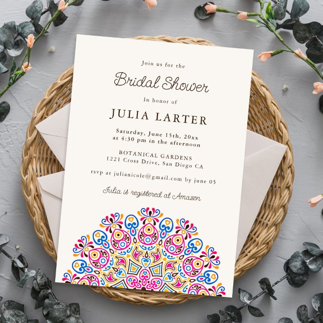 Classical Ornate Art Deco Mandala Bridal Shower Invitation (Creator Uploaded)