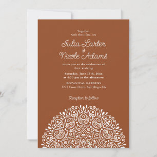 Classical Ornate Art Deco Style Mandala Wedding Invitation