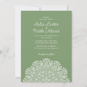 Classical Ornate Art Deco Style Mandala Wedding Invitation