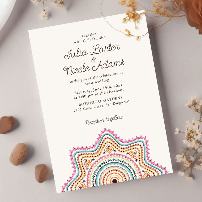 Classical Ornate Art Deco Style Mandala Wedding Invitation (Creator Uploaded)