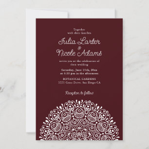 Classical Ornate Art Deco Style Mandala Wedding Invitation