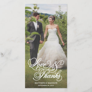 Classical Overlay Wedding Thank You Photo Card
