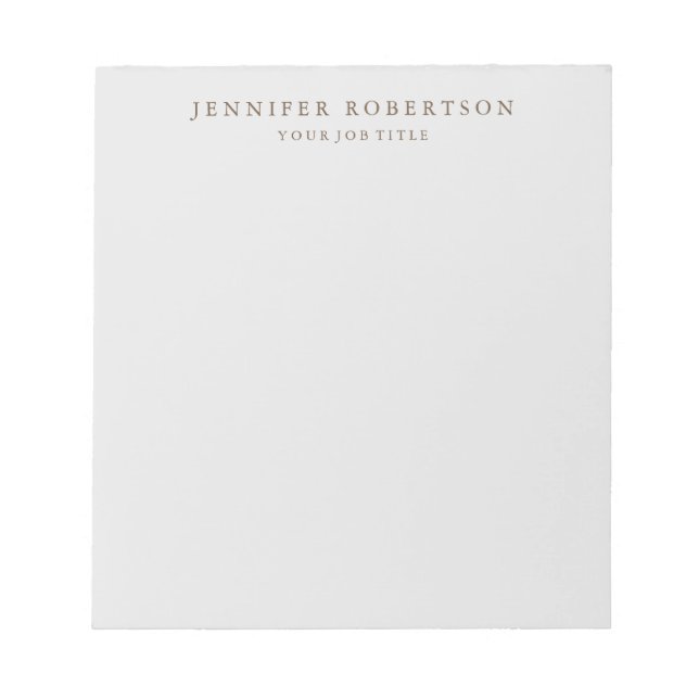Classical Personalised Customised Minimalist Notepad (Front)
