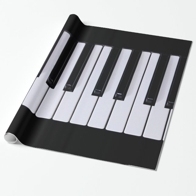 Classical Piano Keys Wrapping Paper (Unrolled)