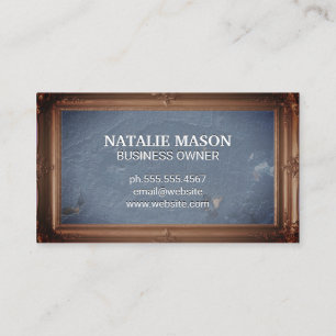 Classical Picture Frame   Blue Grunge Texture Business Card