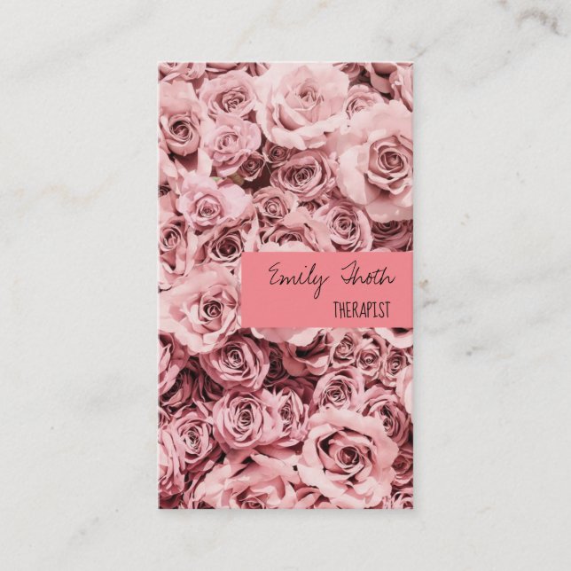 classical pink rose business card (Front)