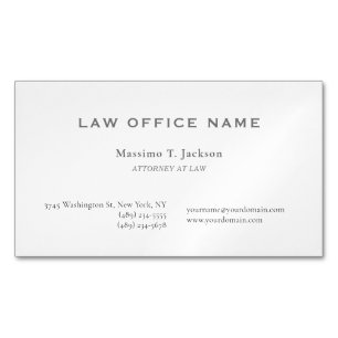Classical Plain Attorney Law Lawyer Office Magnetic Business Card
