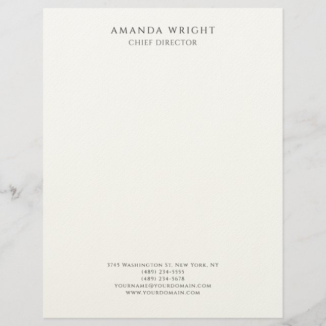 Classical Plain Attractive Stylish Business Custom Letterhead (Front)