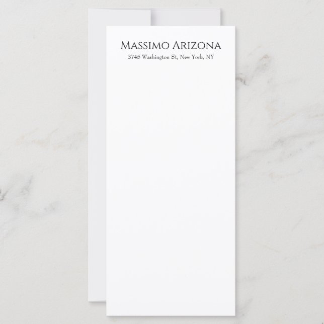 Classical Plain Elegant Black & White Minimalist (Front)
