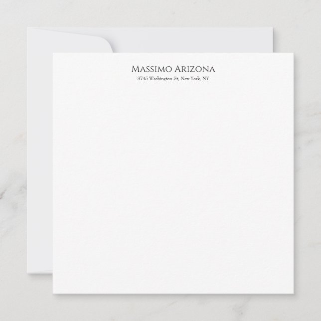 Classical Plain Elegant Black & White Minimalist (Front)