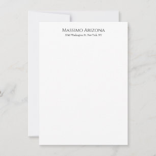 Classical Plain Elegant Black & White Minimalist Card