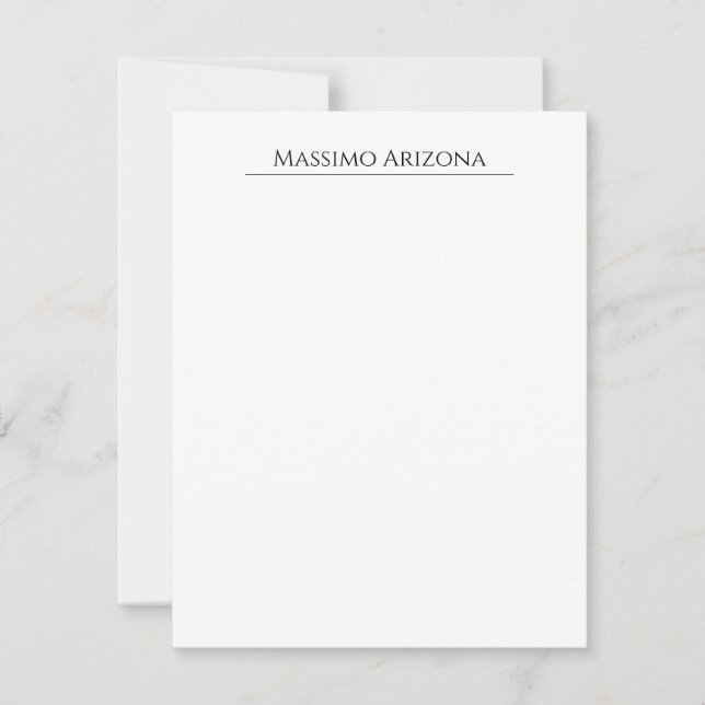 Classical Plain Elegant Black & White Minimalist Card (Front)