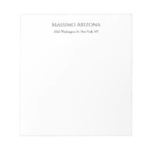 Classical Plain Elegant Black & White Minimalist Notepad