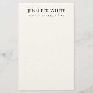 Classical Plain Elegant Black & White Minimalist Stationery