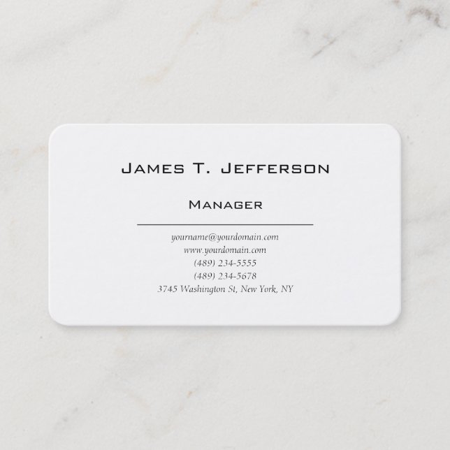 Classical plain minimalist business card (Front)