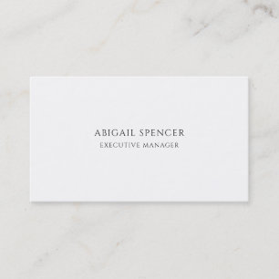 Classical Plain Simple Black White Professional Business Card